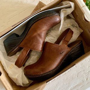 B.O.C. by Born Women Amie Slingback Clog Size 7 Brown Leather